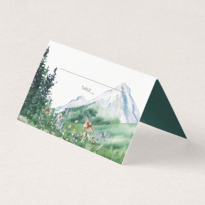 Mountain Forest Wildflower | Wedding Place Card