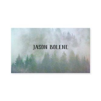 mountain pines in fog nature art landscape