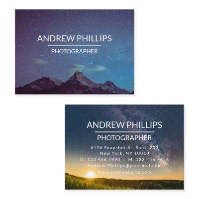 Mountain Starry Silhouette Sunrise Custom Business