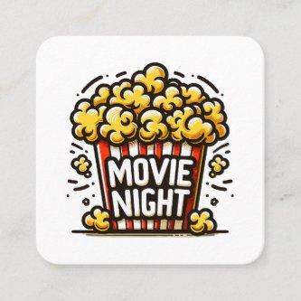 Movie Night Delight Playful Popcorn Square