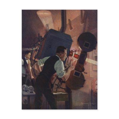 Movie Theater Projectionist, Vintage Business Postcard
