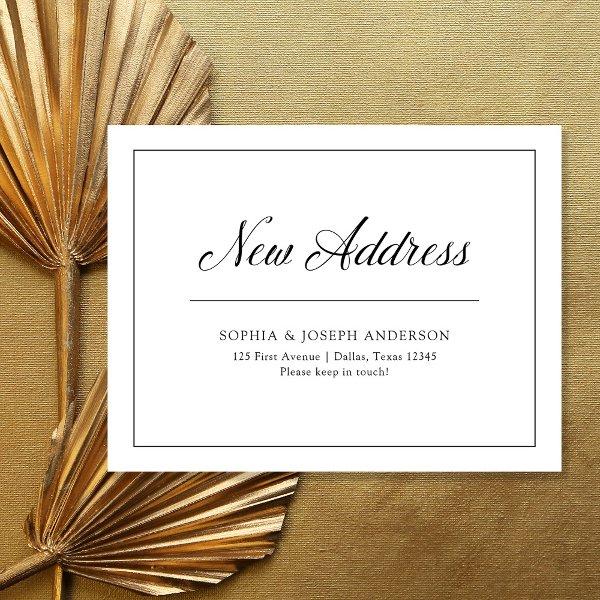 Moving Announcement | Professional Black and White Postcard