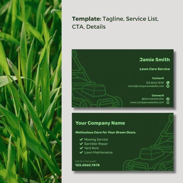 Mower Outline Custom Dark Green Lawn Maintenance