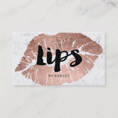 MUA makeup lips rose gold typography marble