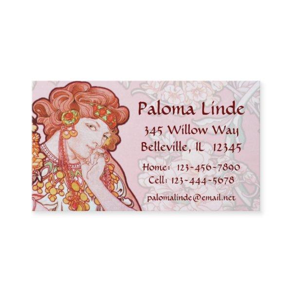 Mucha Art Nouveau Woman & Flowers