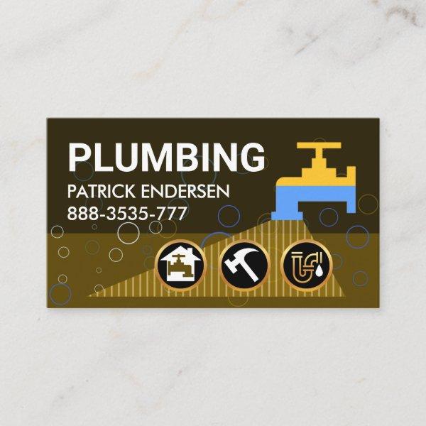 Muddy Bubbles Faucet Leaking Plumber Icons