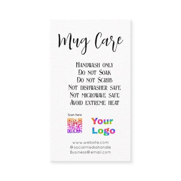 Mug care instructions add business name logo detai