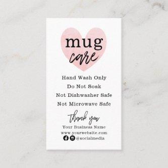Mug Care Wash Instructions