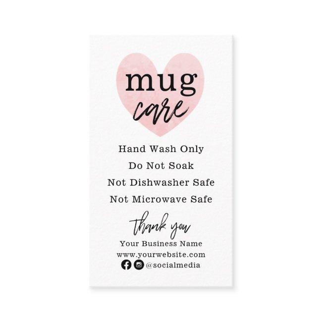Mug Care Wash Instructions