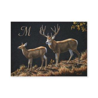 Mule Deer Buck & Doe Monogram