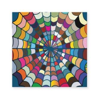 Multi color Distorted Spider Web Pattern Square