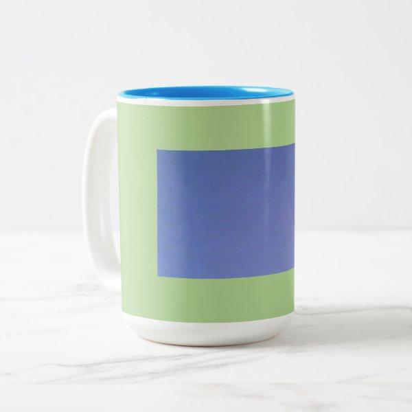 Multi Colored Sky Blue  Two-Tone Coffee Mug