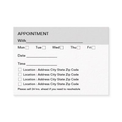 Multi Location Budget Bulk Appointment Cards 2