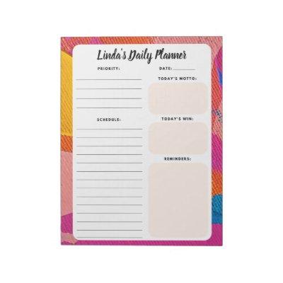 Multicolor Abstract Daily To-Do List Notepad
