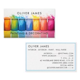 Multicolor paint pots painting and decorating