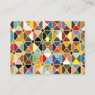 Multicolore geometric patterns with octagon shapes discount card