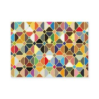 Multicolore geometric patterns with octagon shapes discount card