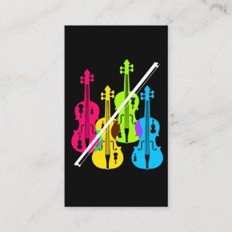 Multicolored Violins Birthday Gift For Musicians
