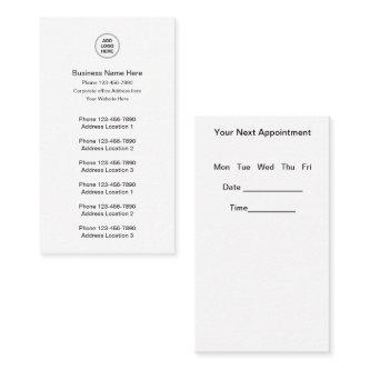 Multiple Location Business And Appointment Cards