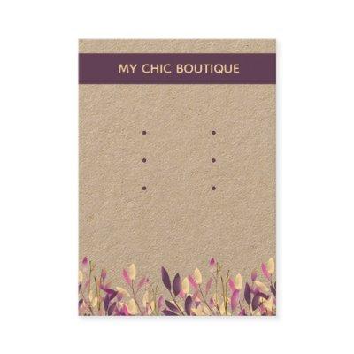 Multiple Stud Earring Display Kraft Floral Boho