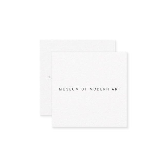 Museum Minimal Center Front and Back Two Business Square