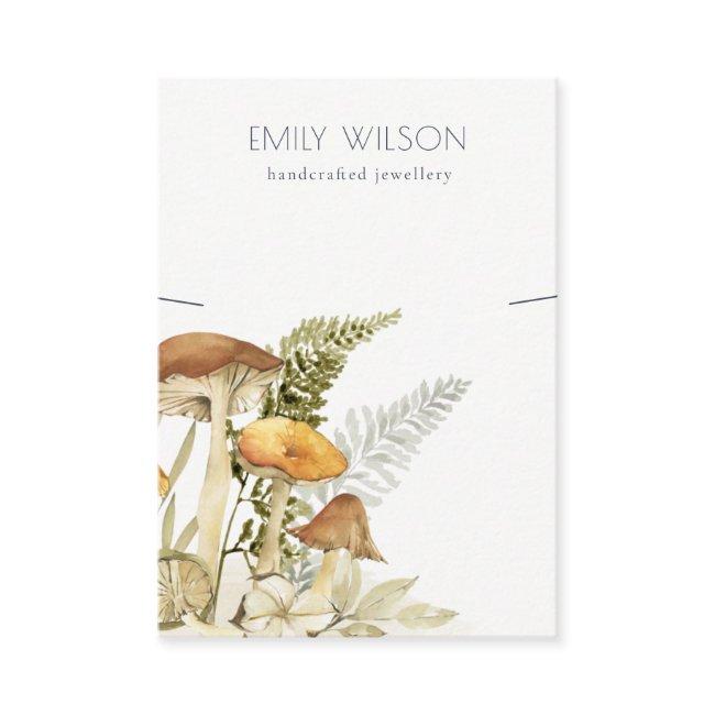 Mushroom Fern Foliage Necklace Display