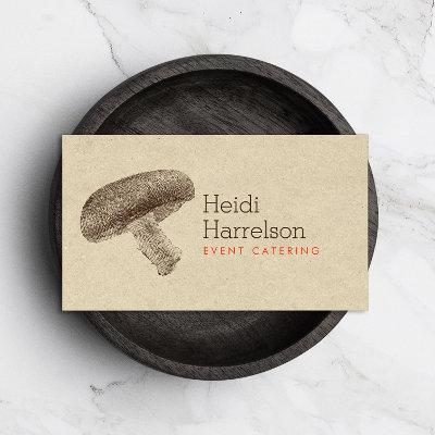 Mushroom Illustration Brown/Tan - Catering, Chef