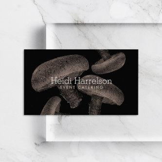 Mushroom Screen-Print Illustration Tan/Black