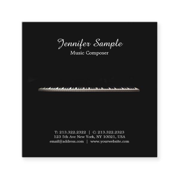 Music Composer Teacher Instructor Elegant Plain Square