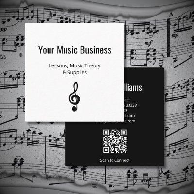 Music Education Treble Clef QR code Teacher  Square