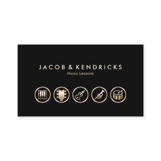 Music Lessons Gold Icons BusinessCard