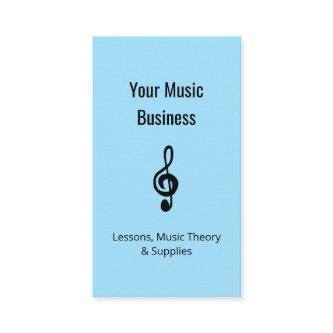 Music Lessons QR code Simple Treble Clef Blue