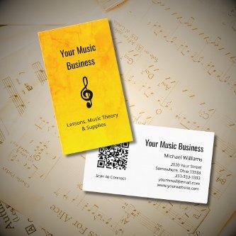 Music Lessons QR code Treble Clef Gold