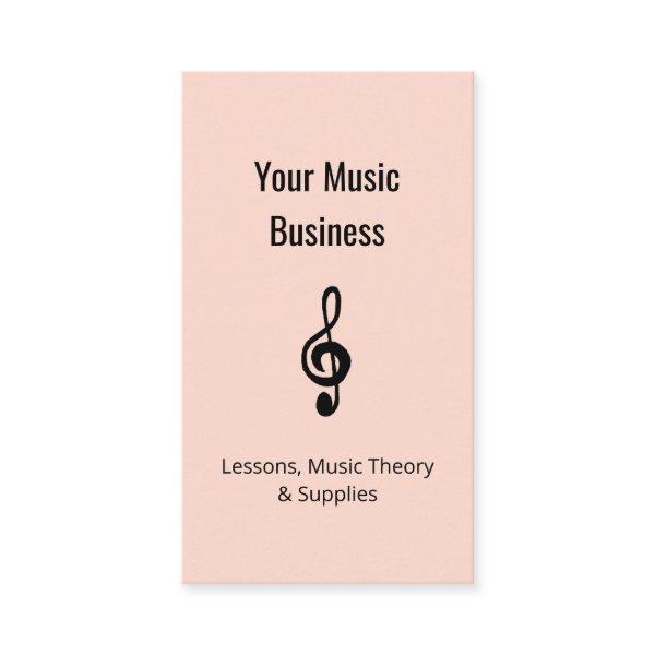 Music Lessons QR code Treble Clef Rose Gold