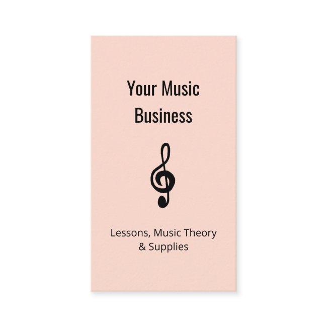 Music Lessons QR code Treble Clef Rose Gold