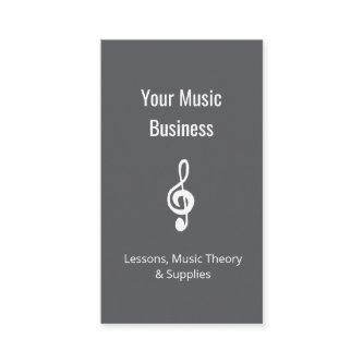 Music Lessons Simple Treble Clef QR code Gray