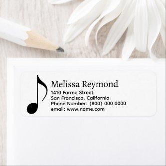 Music Note & Musician Name black and white Label