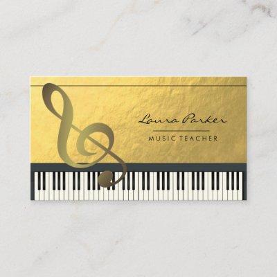 Music Note Piano Keyboard Musician Gold Foil