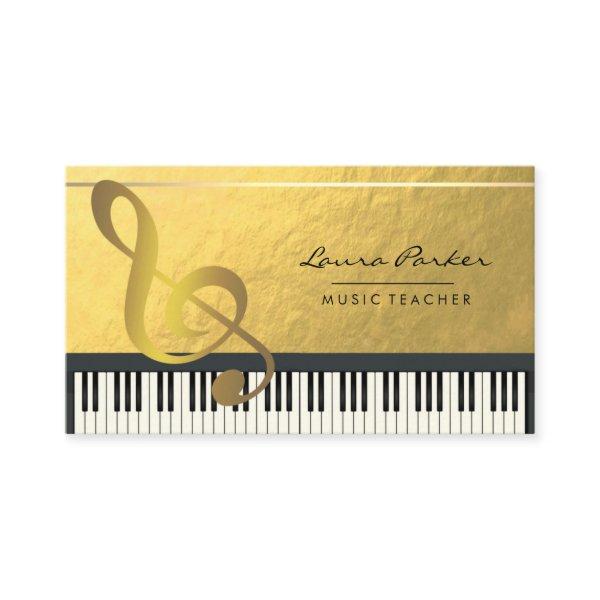 Music Note Piano Keyboard Musician Gold Foil