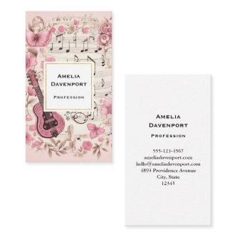 Music Notes and Flowers Retro Style