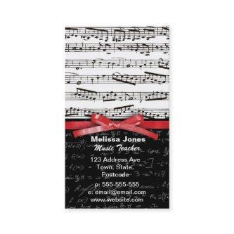 Music notes and math equations