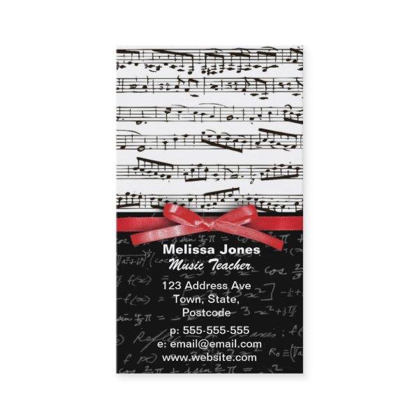 Music notes and math equations