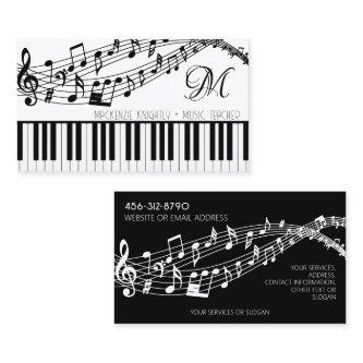 Music Notes Piano Monogram Custom Color