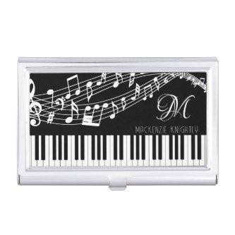 Music Notes Piano Monogram Name Custom Color  Case
