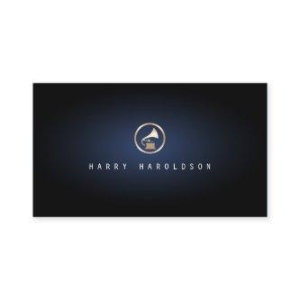 Music Producer Gramophone Icon Blue Glow Music