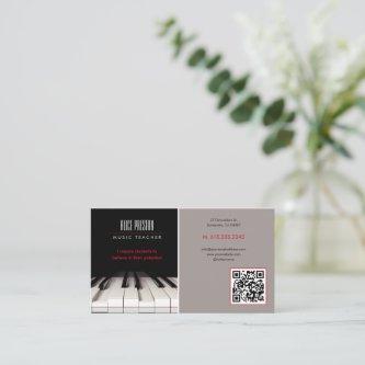 Music Teacher | Black White Piano