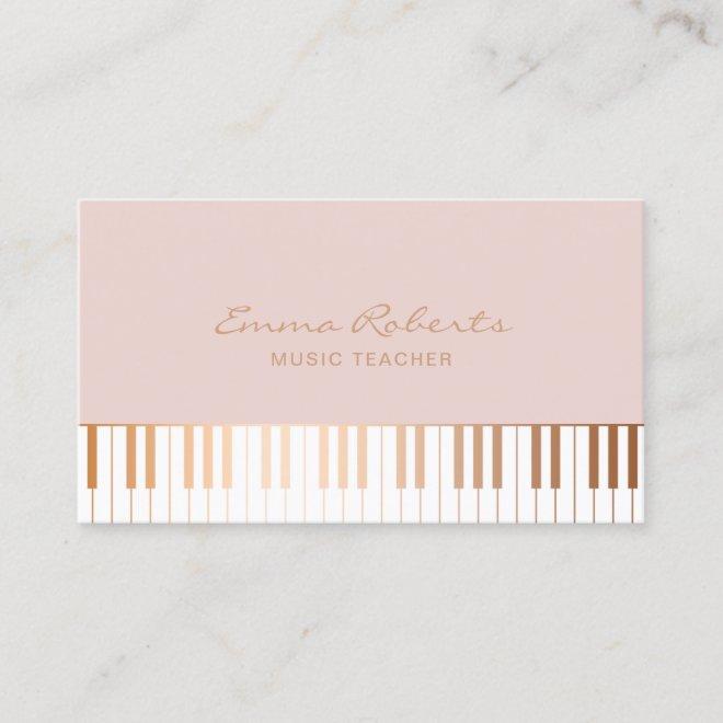 Music Teacher Blush Pink Gold Piano Keys Musical