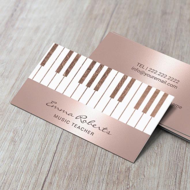 Music Teacher Blush Rose Gold Piano Keys Musical