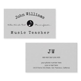 music teacher  with musical note