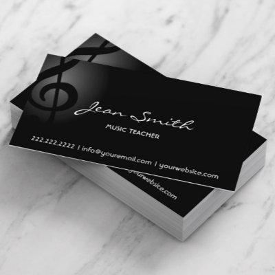 Music Teacher Elegant Dark Clef